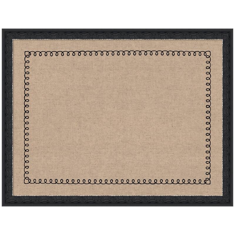 Kate and Laurel Pinboard Black Scallop Print - 26x20 - Bethany Black