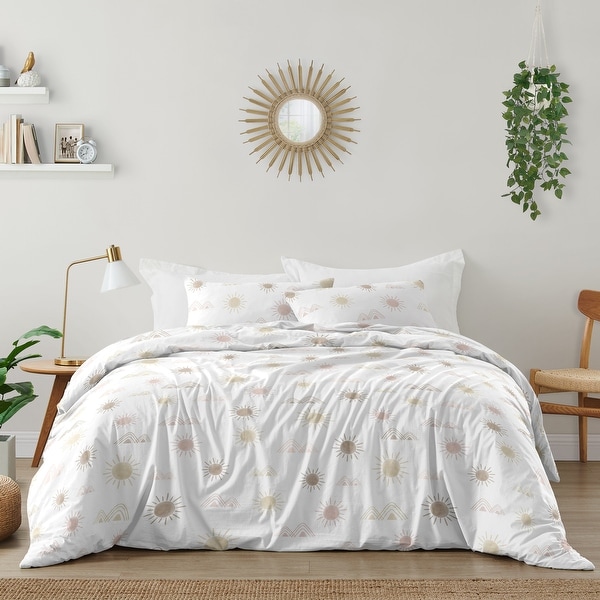 Boho Desert Sun Girl 3pc Full Queen Comforter Set Blush Pink