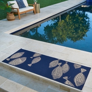 Brooklyn Rug Co Indoor/Outdoor Nautical Anchor Area Rug - Bed Bath ...