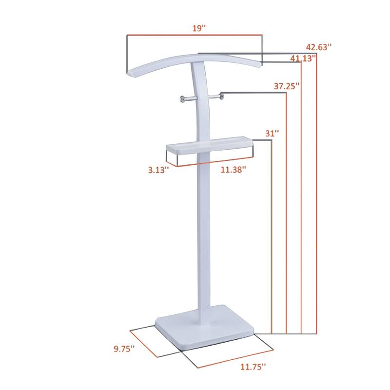 Valet Stand Modern with Tray and T-Shaped Hanging Frame