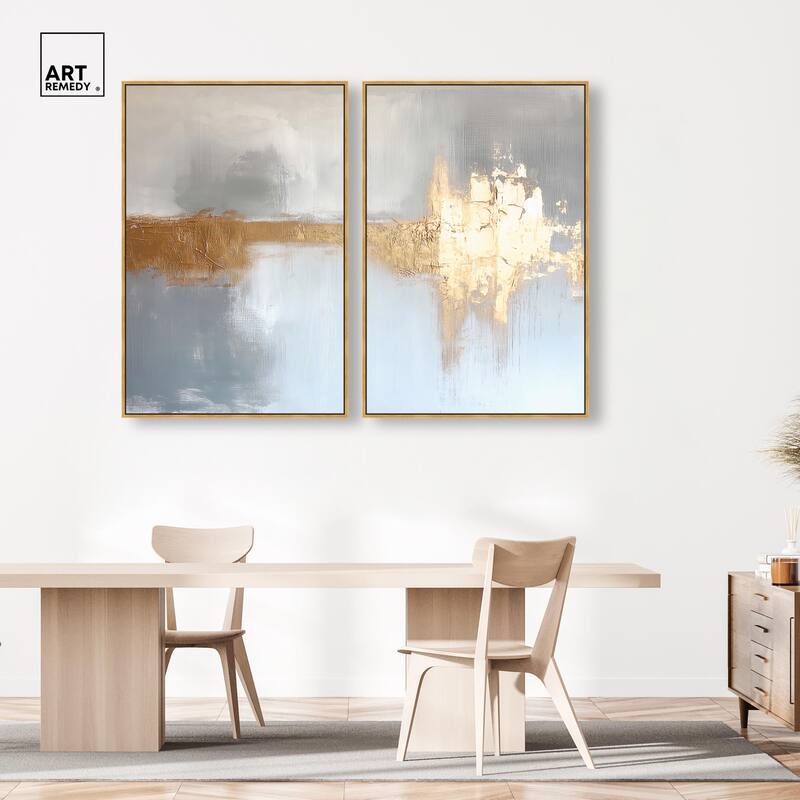 Serenity in Gold I Canvas Set of 2 by Art Remedy