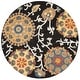 preview thumbnail 32 of 85, SAFAVIEH Handmade Blossom Nelia Modern Floral Wool Rug 6' Round - Charcoal/Multi