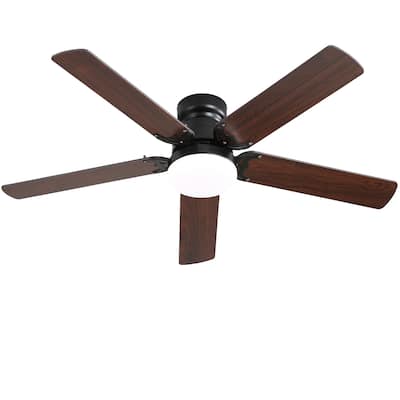 42 Inch Modern Ceiling Fan With LED Light 5 Blades Remote Control Reversible DC Motor For Bedroom