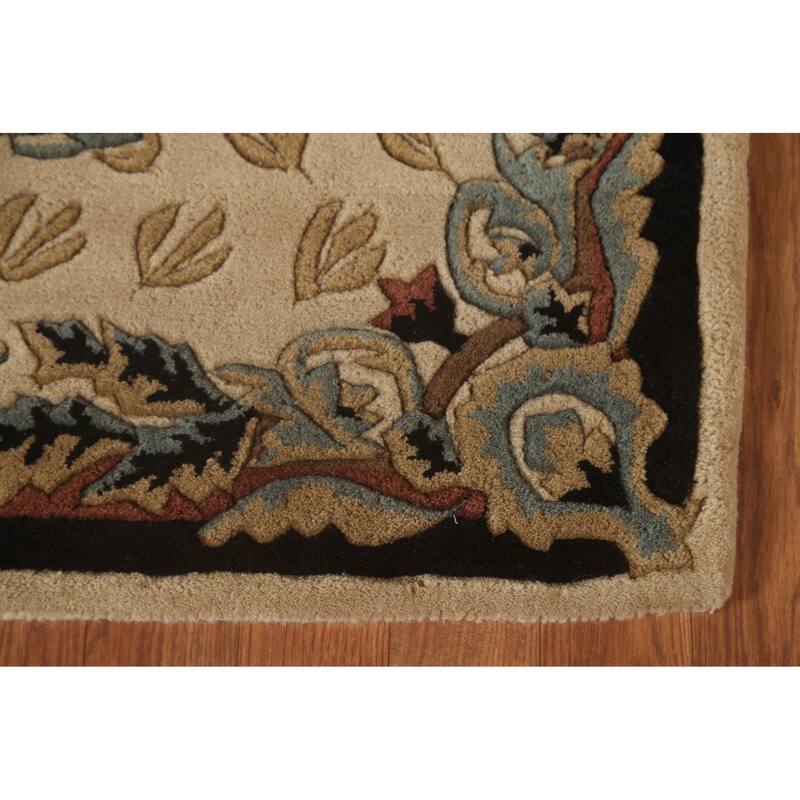 Animal Pictorial Aubusson Indian Area Rug Hand-Tufted Wool Carpet - 5'0" x 8'0"