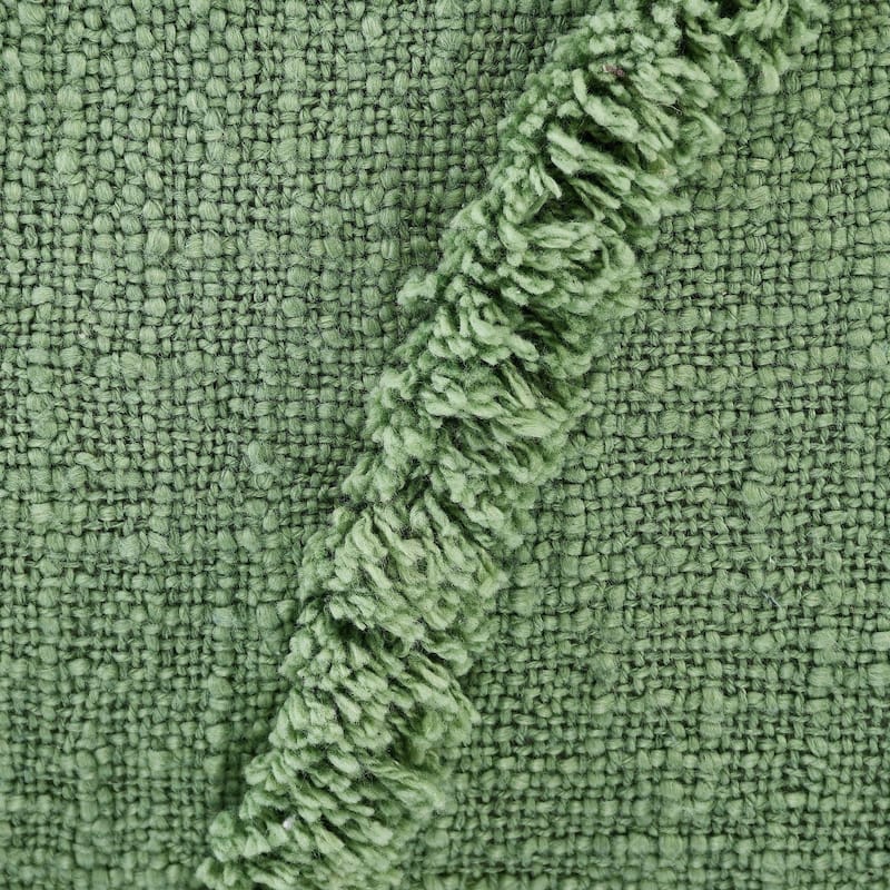 20" Green Hand Woven Diamond Tufted Square Throw Pillow