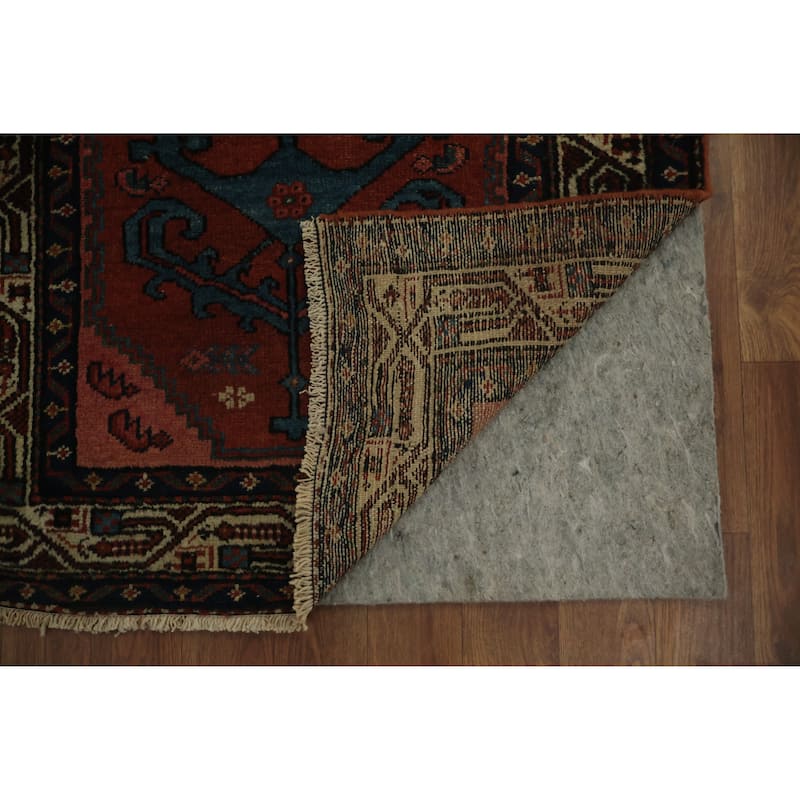 Hand Knotted Oriental 100% Wool Carpet Traditional Geometric Red Malayer Area Rug - 3' 9'' X 2' 6''