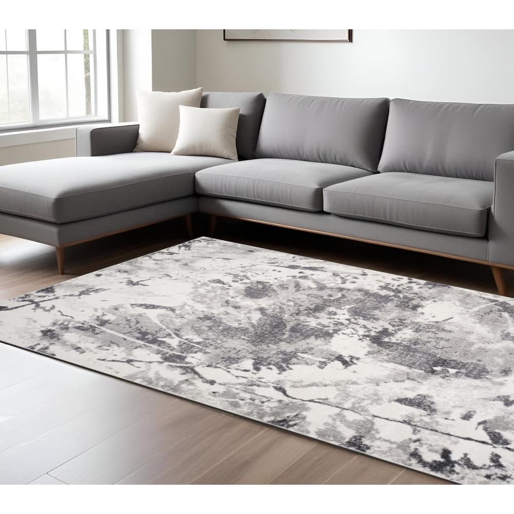 HomeRoots Abstract Modern Rectangle Area Rug