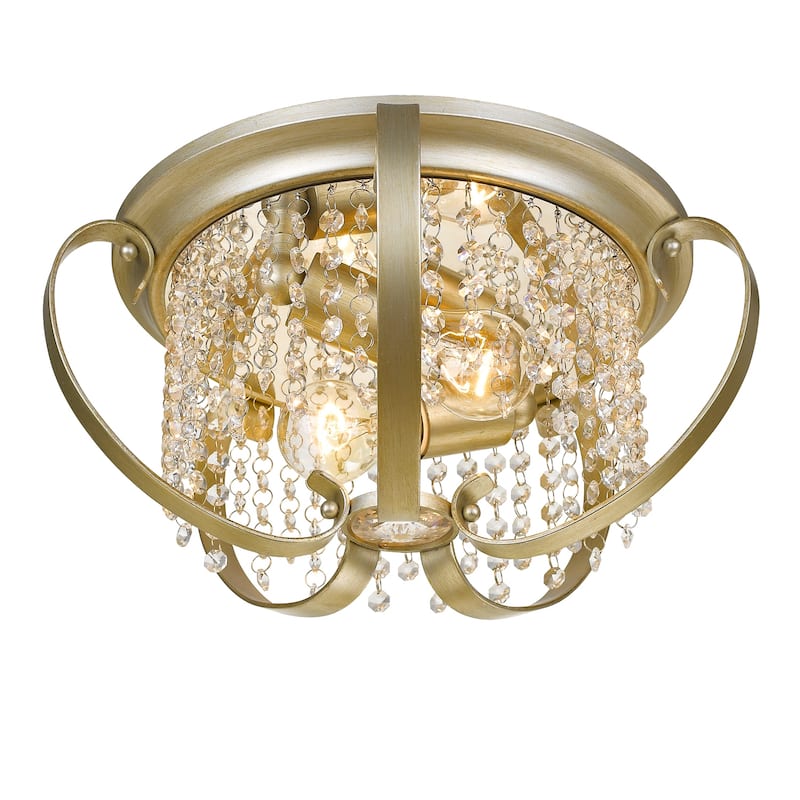 Golden Lighting Ella 2-light Flush Mount in White Gold