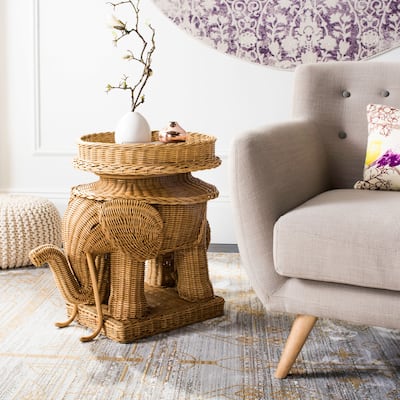 SAFAVIEH Balford Storage Natural Accent Table - 25" x 17.5" x 21.5"