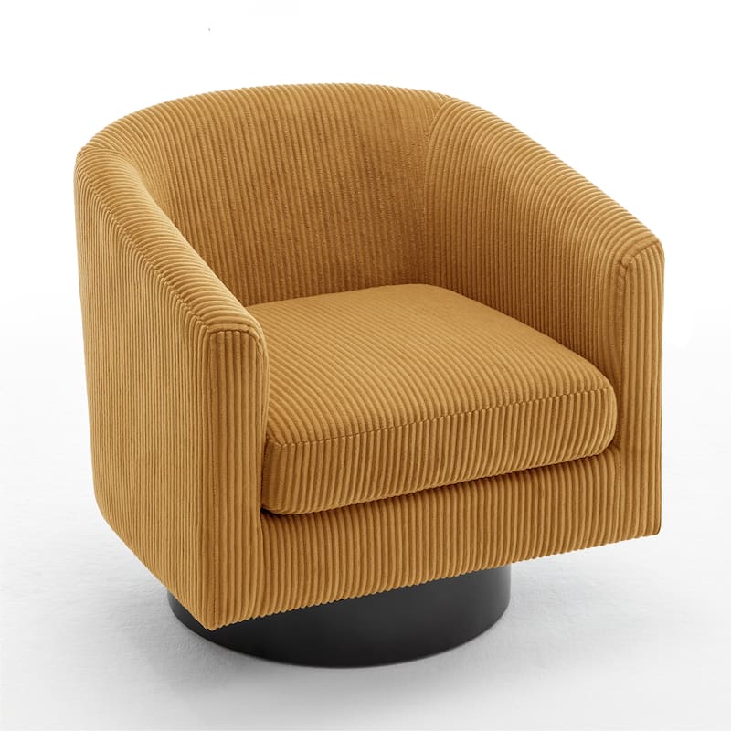 Modern 360° Swivel Corduroy Accent Chair Barrel Armchair