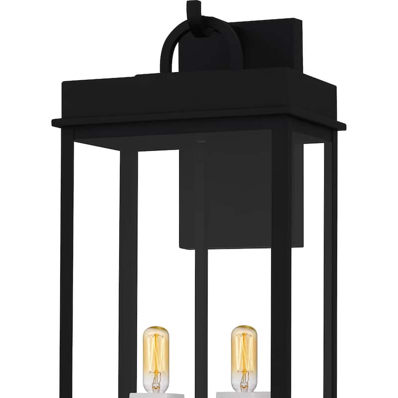 Carmen 2-Light Matte Black Outdoor Wall Lantern