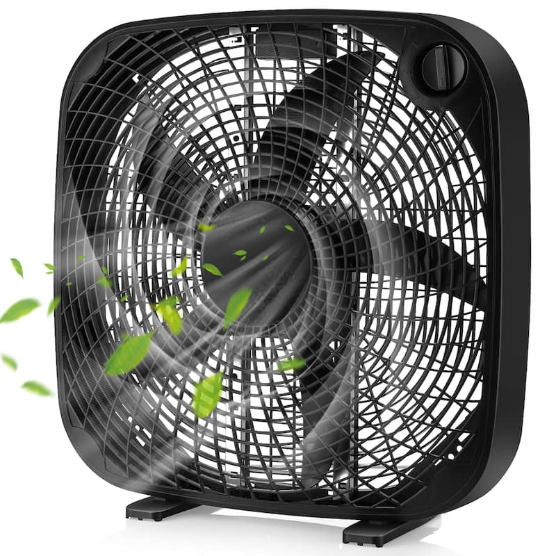20'' Box Fan - 21'' x 7'' x 21.5'' - Black