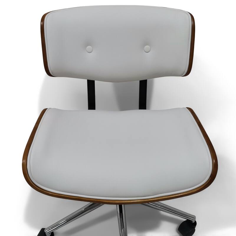 WYNDENHALL Perry Swivel Adjustable Executive Computer Bentwood Office Chair - 22 W x 25 D x 34.1 H