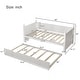preview thumbnail 3 of 6, Wooded Frame Daybed Twin Size Guest Bed Wood Slat Support Bed Frame for Bedroom Platform Daybed with Trundle, Pull-out Wheels