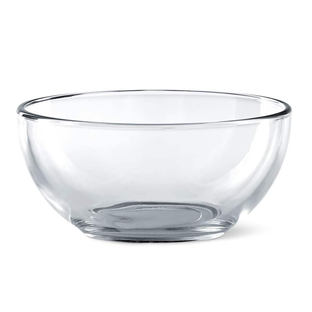 6" Durable Clear Glass Bowl Set Modern Design for Dining Mixing and Everyday Use