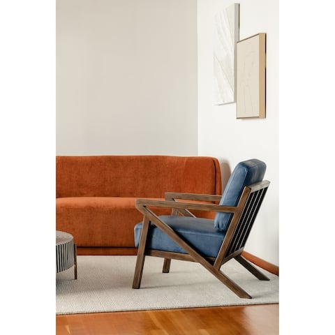 Aurelle Home Leather Mid-Century Modern Arm Chair