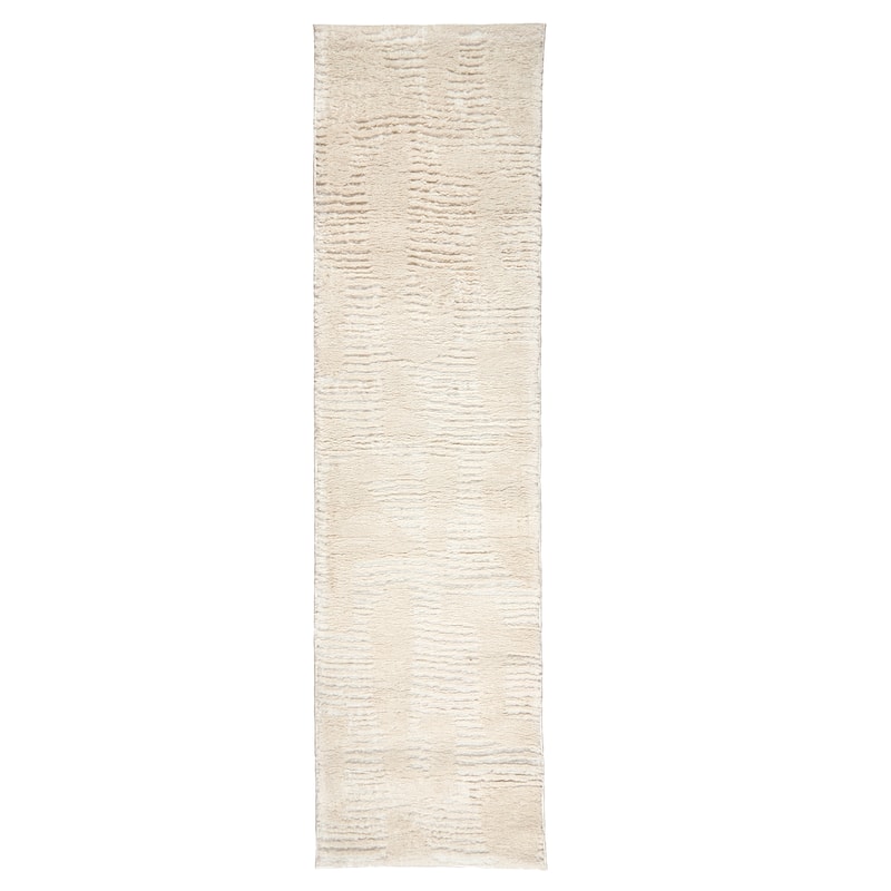 Terra by Obeetee Oslo Puzzle Ivory Rug - Lavender/Ivory - 2' x 7'3"