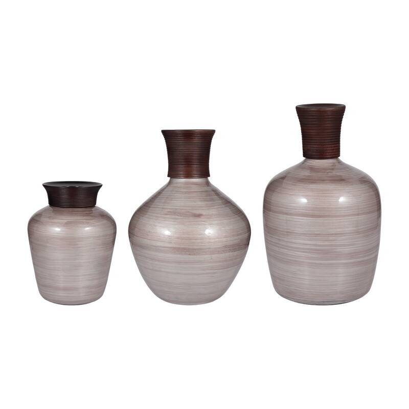 Sagebrook Home Blush Glass Swirled Round Vase