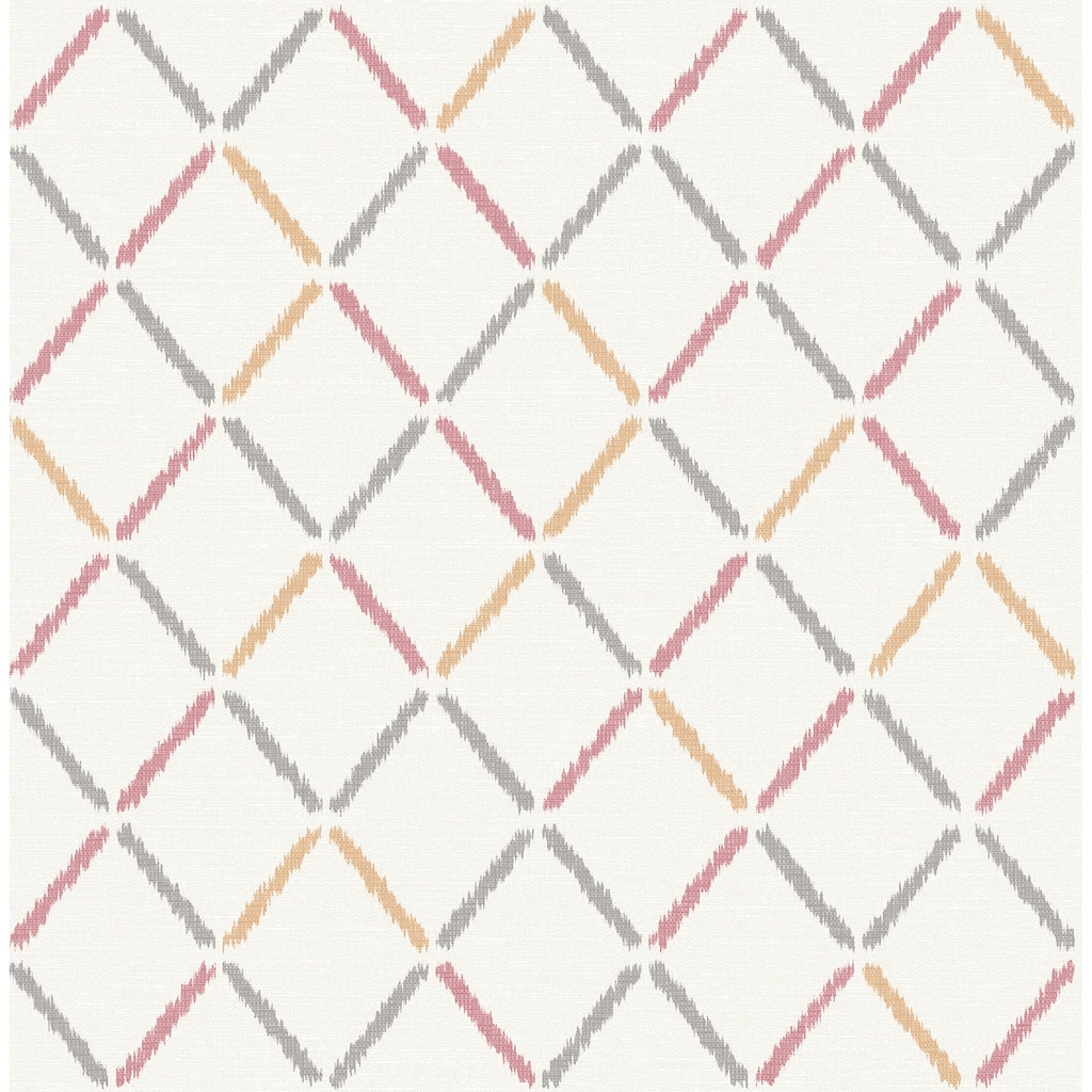 A-Street Prints Allotrope Rose Linen Geometric Wallpaper