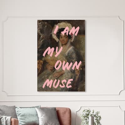 Wynwood Studio Canvas Fashion and Glam My Own Muse II Pink and Light Pink Shabby Chic Wall Art Canvas Print