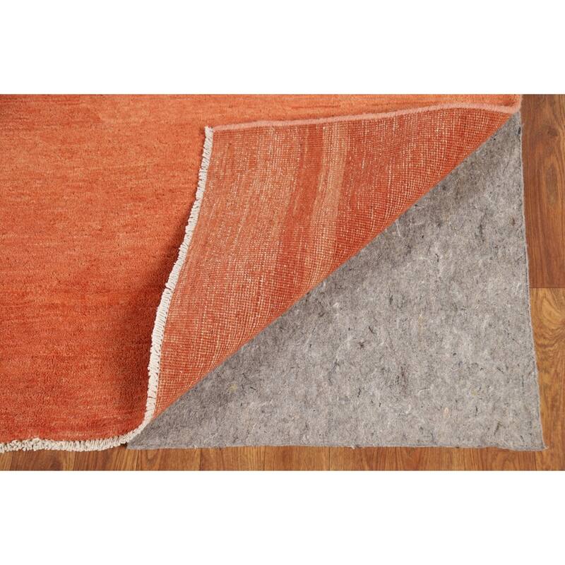 Orange Modern Gabbeh Oriental Area Rug Handmade Wool Carpet - 6'6" x 9'9"