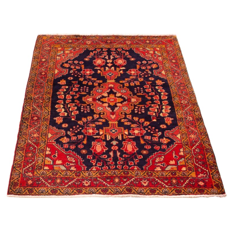 Andelz Navy, Red Rug 4'4" x 7'0" - 4'4 x 7'0