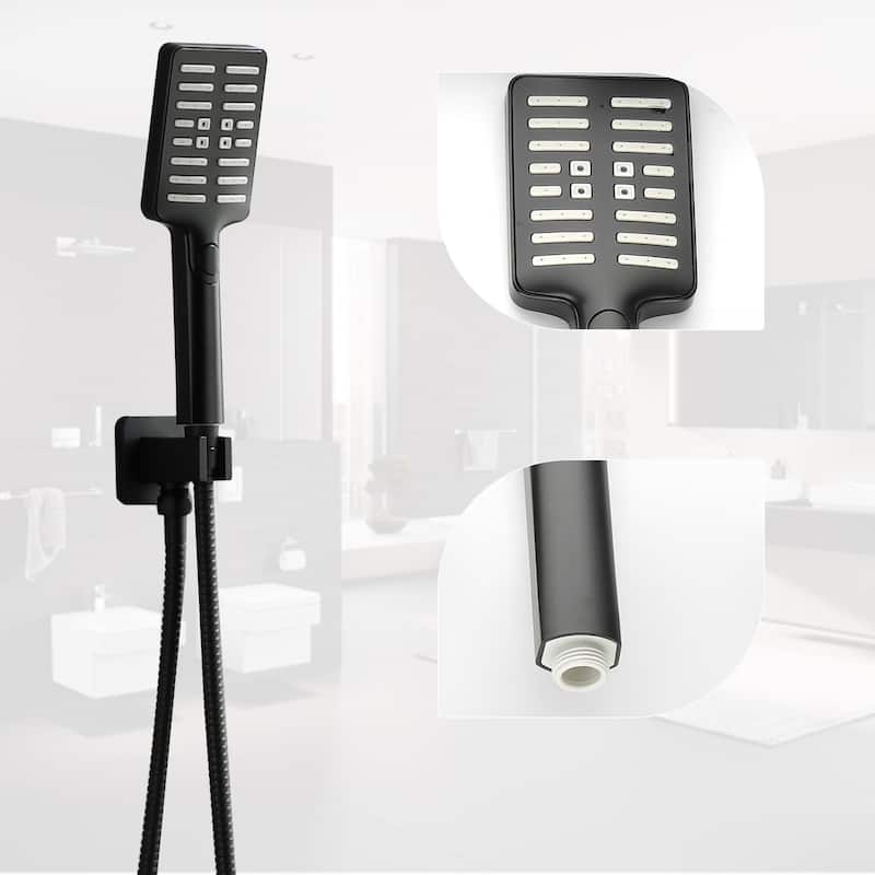 4-Mode Complete 24'' Rain and Waterfall Shower System with 3 Body Jets and Handheld Showerhead