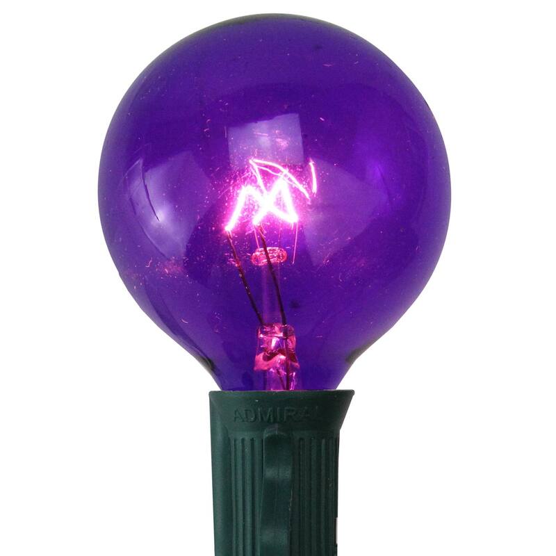Pack of 25 Purple G50 Incandescent Christmas Replacement Bulbs - 8"