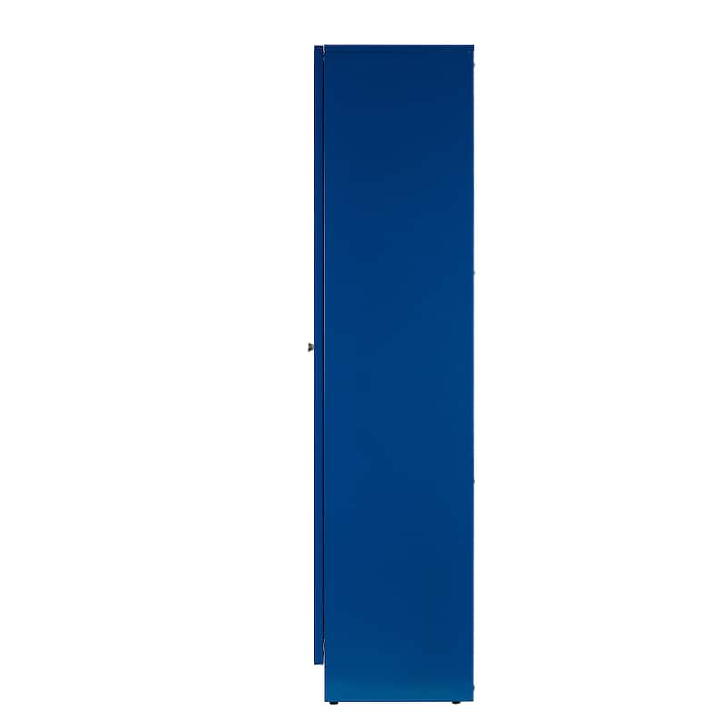 Avice 59-inch Blue French Door Metal Cabinet