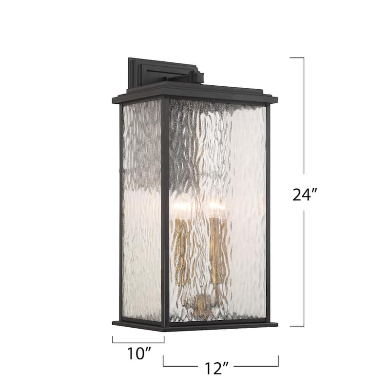 Artcraft Estate 4-Light Outdoor Wall Sconce - Black with Brass Accent