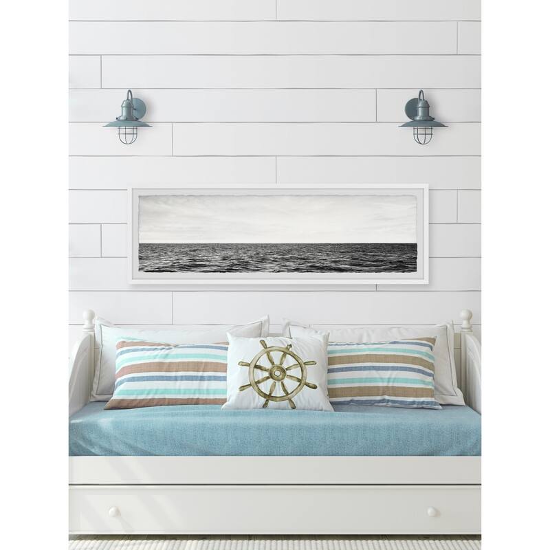Coastal Wall Art Print - Black White Ocean Photography - Framed Home Decor