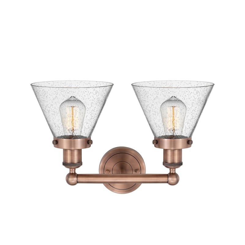 Innovations Lighting 616-2W-10-16-L Cone Vanity Cone 2 Light 16" Wide