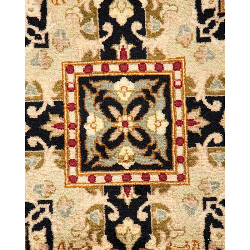Overton Handknotted Wool Traditional Oriental Black Runner