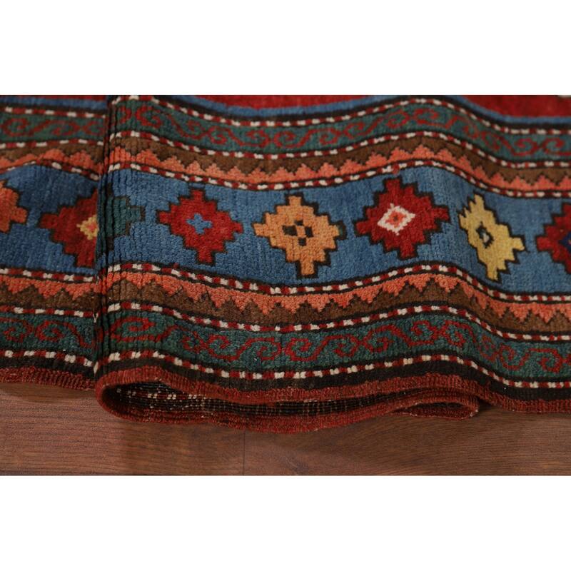 Vegetable Dye Shirvan Antique Area Rug Hand-Knotted Wool Carpet - 3'10" x 6'9"
