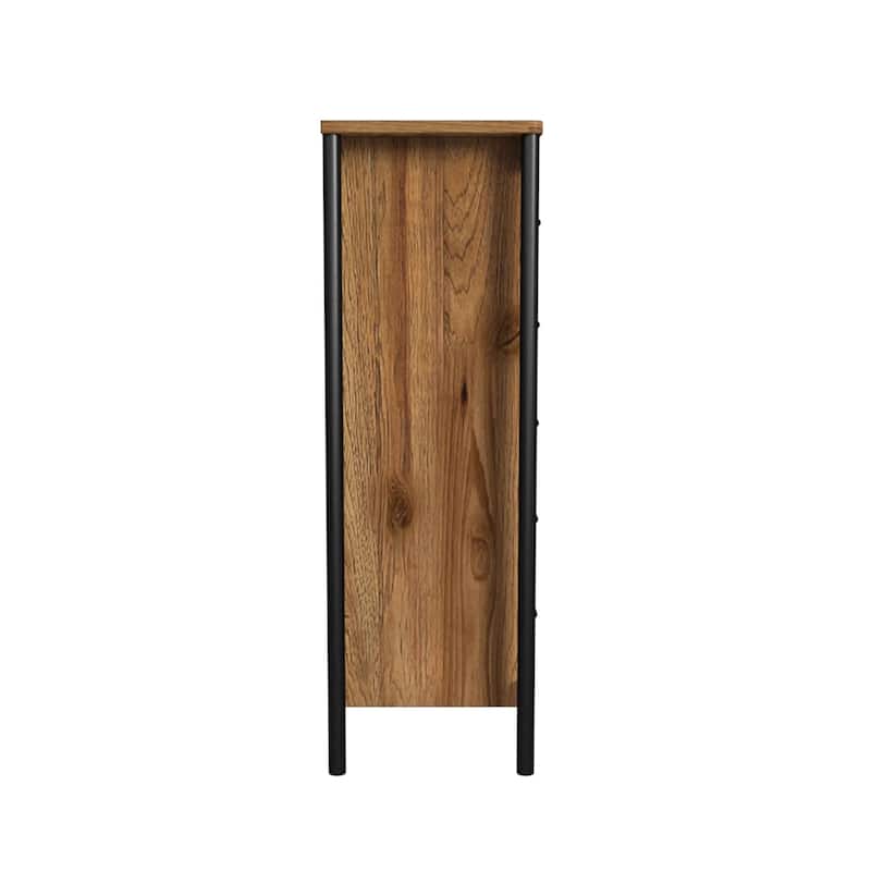 Norcross 5-Drawer Rubberwood Chest, Hickory