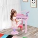 preview thumbnail 9 of 7, Qaba 37-Key Kids Toy Keyboard Piano Musical Electronic Instrument Grand Piano with Microphone, Stool, MP3 - Pink