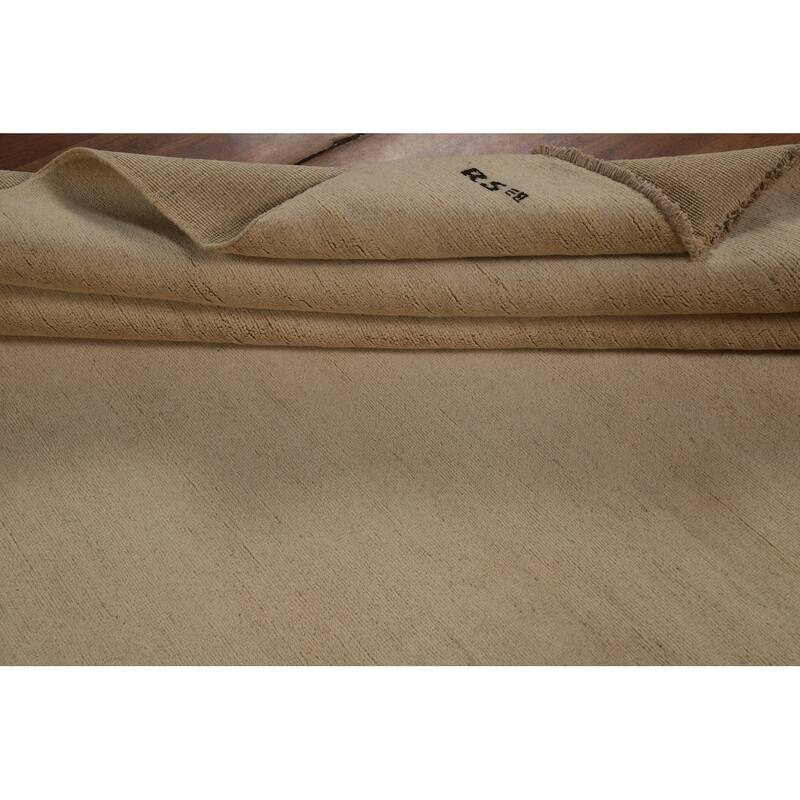 Modern Gabbeh Oriental Rug Hand-Knotted Wool Carpet - 6'8" x 9'7"