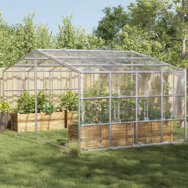 vidaXL Plant Cover Transparent and White PVC