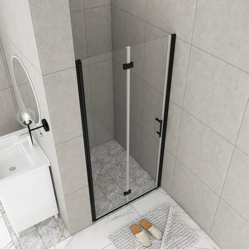 30/32/34/36 Bi-fold Semi-Frameless Shower Door with Clear Tempered Glass