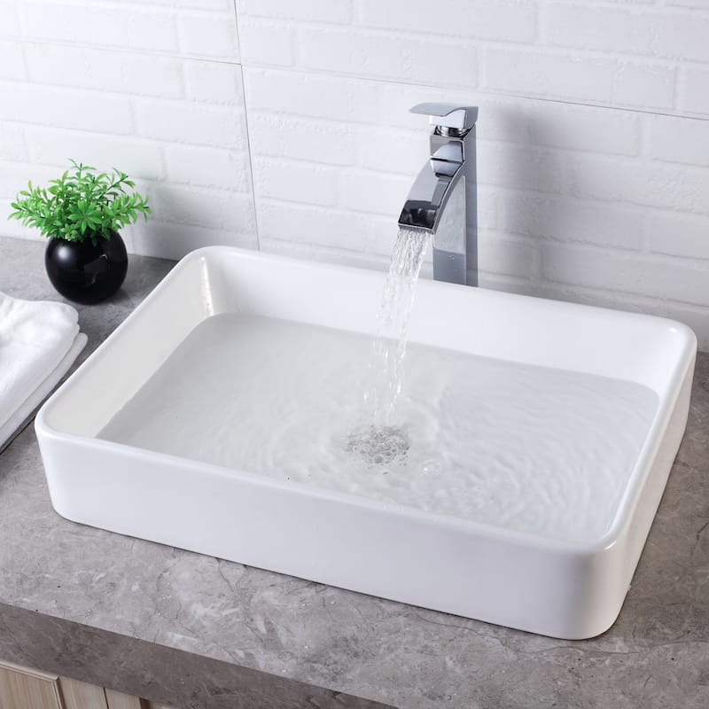 24" x 16" Rectangle Bathroom Vessel Sink Modern Above Counter