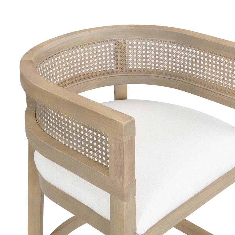 Christopher Knight Home-Glovers Wood And Rattan Upholstered Bar Stools Set of 2