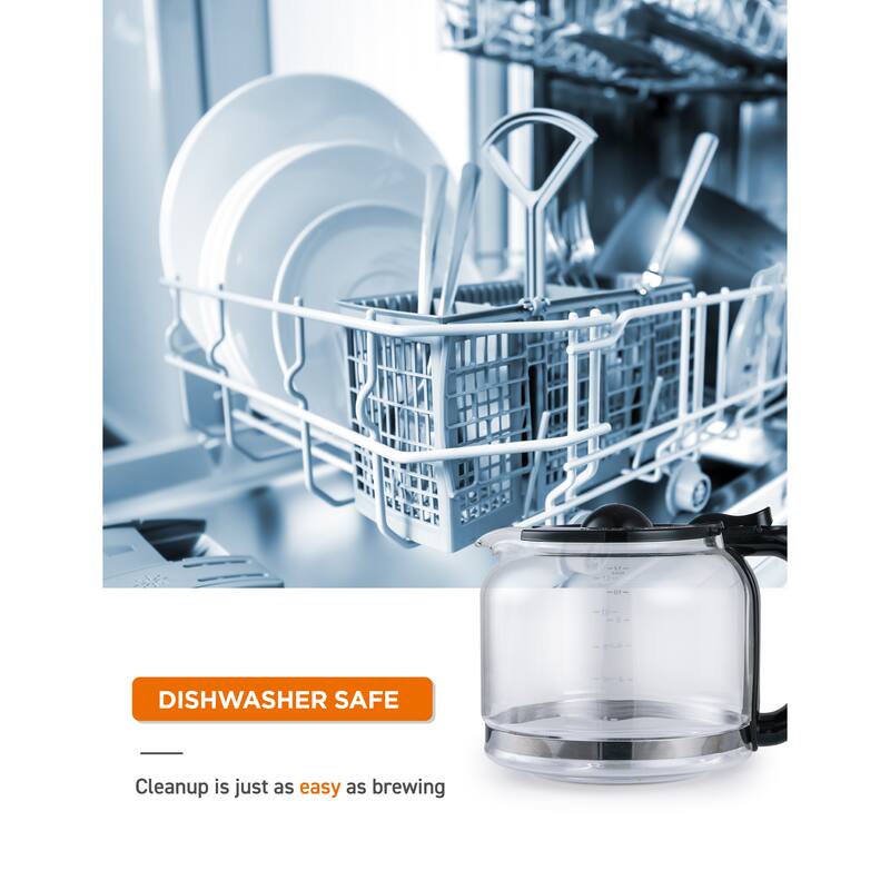 COMMERCIAL CHEF Coffee Maker with Nylon Coffee Filter, Black