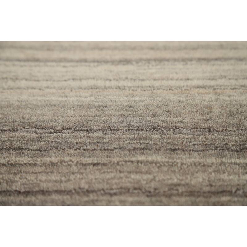 Hand Knotted Oriental 100% Wool Carpet Tribal Bordered Beige & Ivories Gabbeh Area Rug - 9' 9'' X 6' 8''