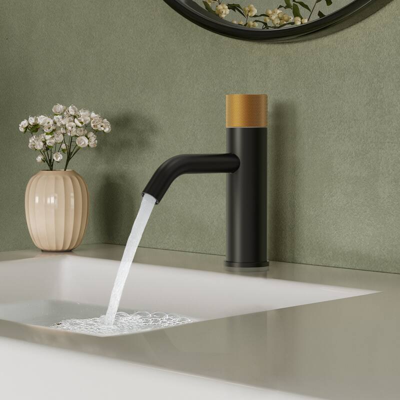Modern 1-Handle Single Hole Bathroom Faucet with Anti-Slip Handle