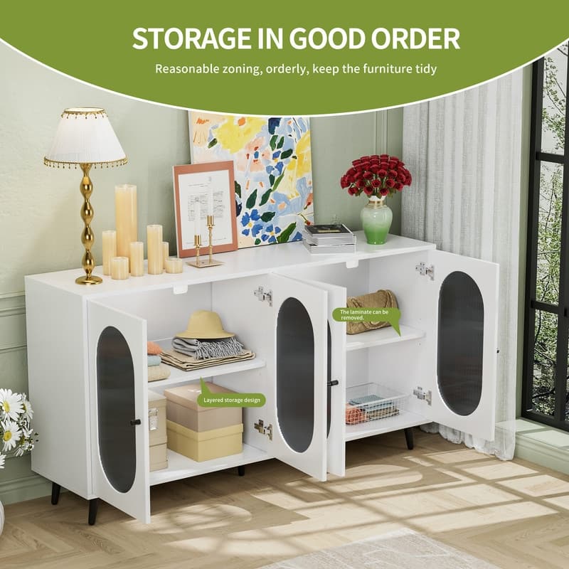 59.9''W Modern Accent Sideboard Cabinet with Acrylic Doors