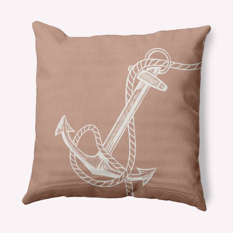 Anchored Nautical Decorative Indoor Pillow - Mauve - 26" x 26"