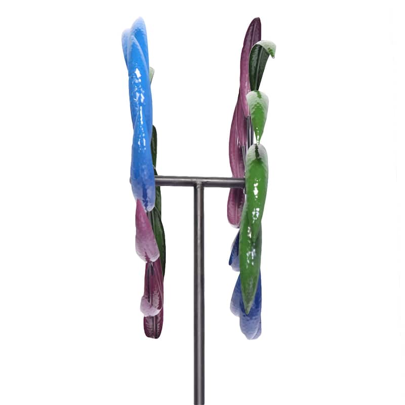Metal Kinetic Rainbow Wind Spinner Decorative Lawn Ornament Windmill