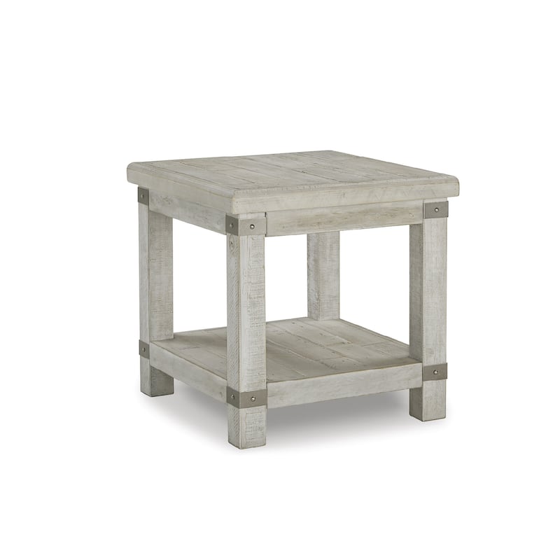 Carynhurst Casual Rectangular End Table White Wash Gray