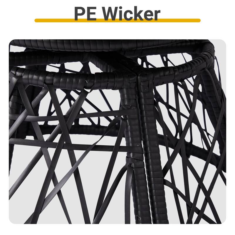 38 Inch Wicker Papasan Chair with Rotating Cushioned Seat - 38" x 33.5" x 32"