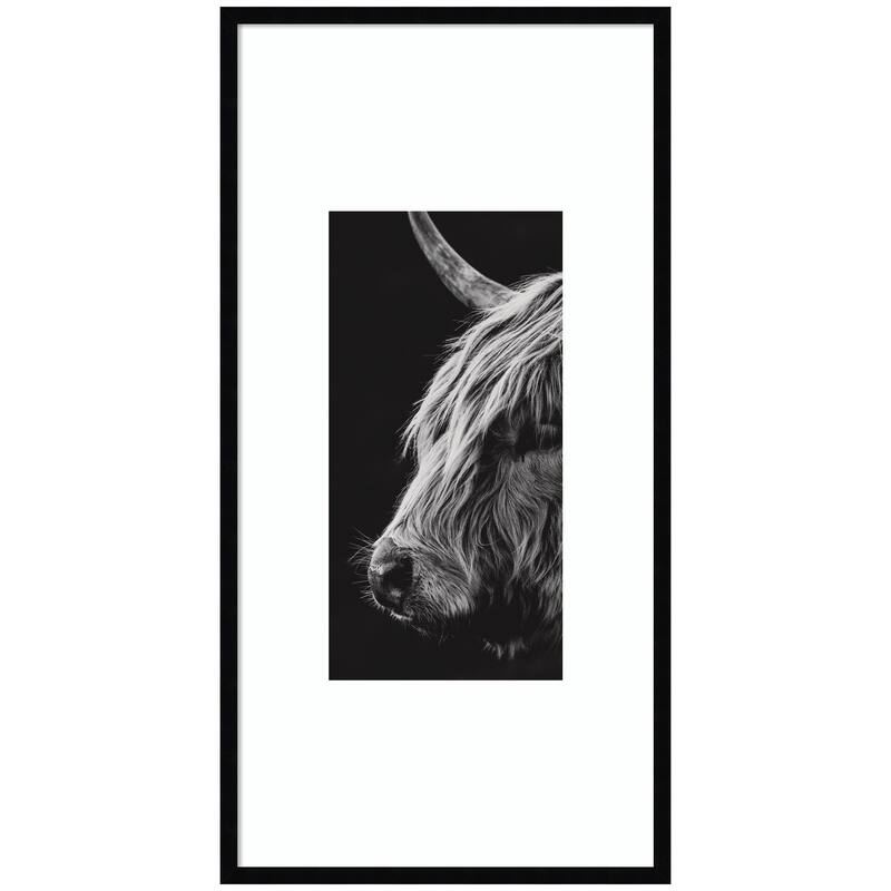 Kate and Laurel Scottish Highland by Crystal Lynn Collins Framed Wall Art Print - 21 x 41 - Black